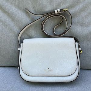 Kate Spade crossbody white small purse handbag gold